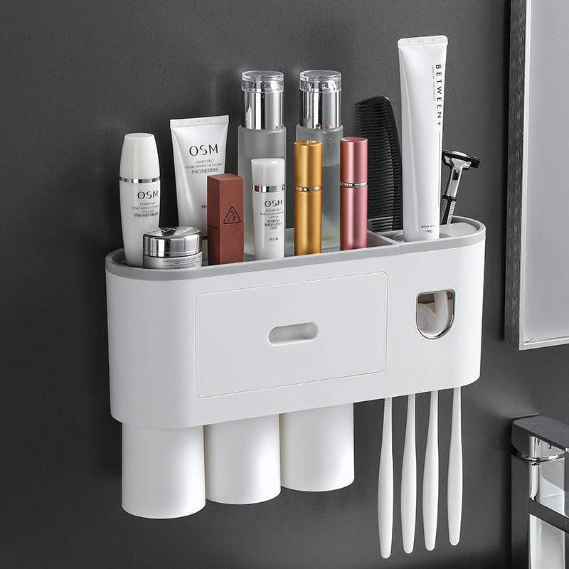 Magnetic Toothbrush Bathroom Holder Automatic Toothpaste Squeezer -Bathlova