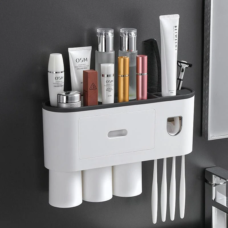 Magnetic Toothbrush Bathroom Holder Automatic Toothpaste Squeezer -Bathlova