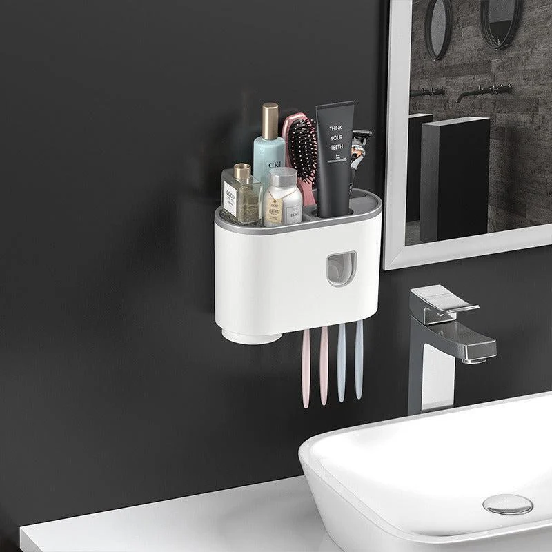 Magnetic Toothbrush Bathroom Holder Automatic Toothpaste Squeezer -Bathlova