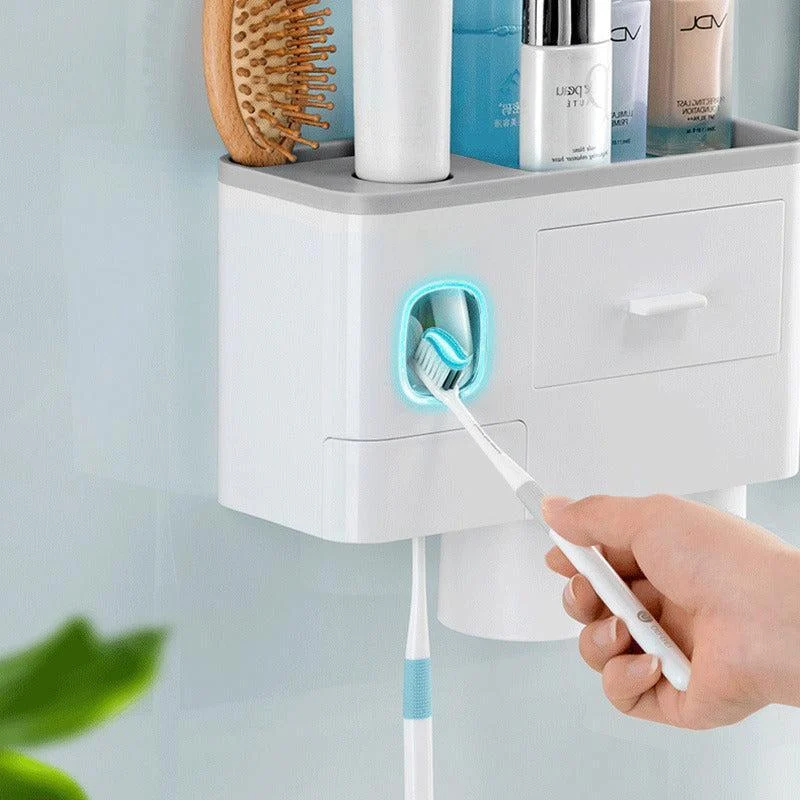 Magnetic Toothbrush Holder Automatic Toothpaste Dispenser Accessory -Bathlova