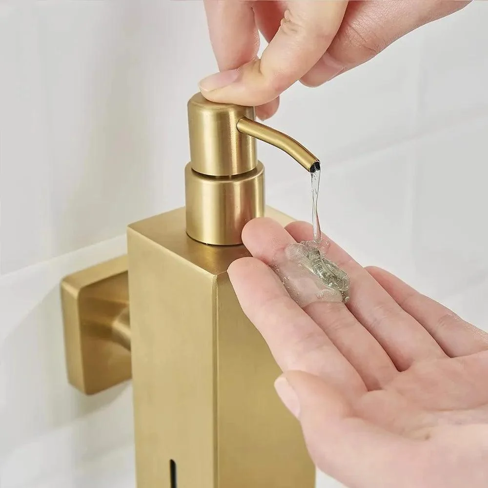 Manual Soap Dispenser Wall Mounted Square Round Soap Dispenser -Bathlova