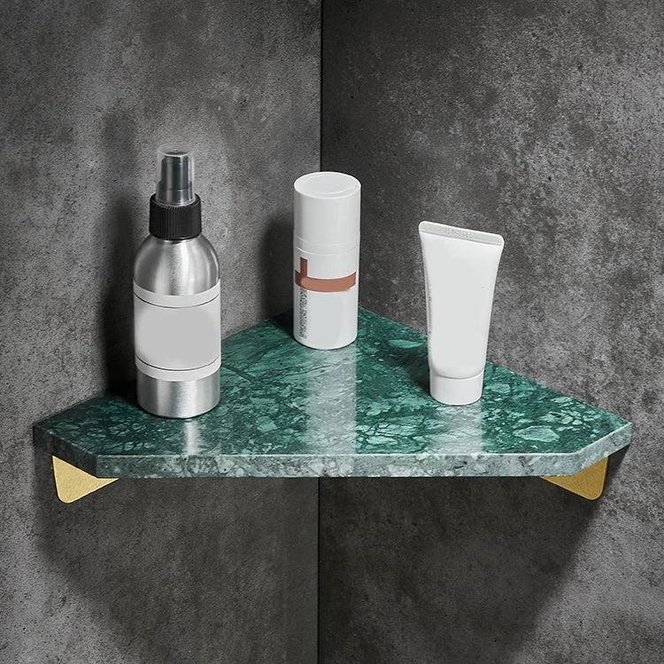 Marble 2 Piece Bathroom Accessory Set Brushed Metal Bath Shelf -Bathlova