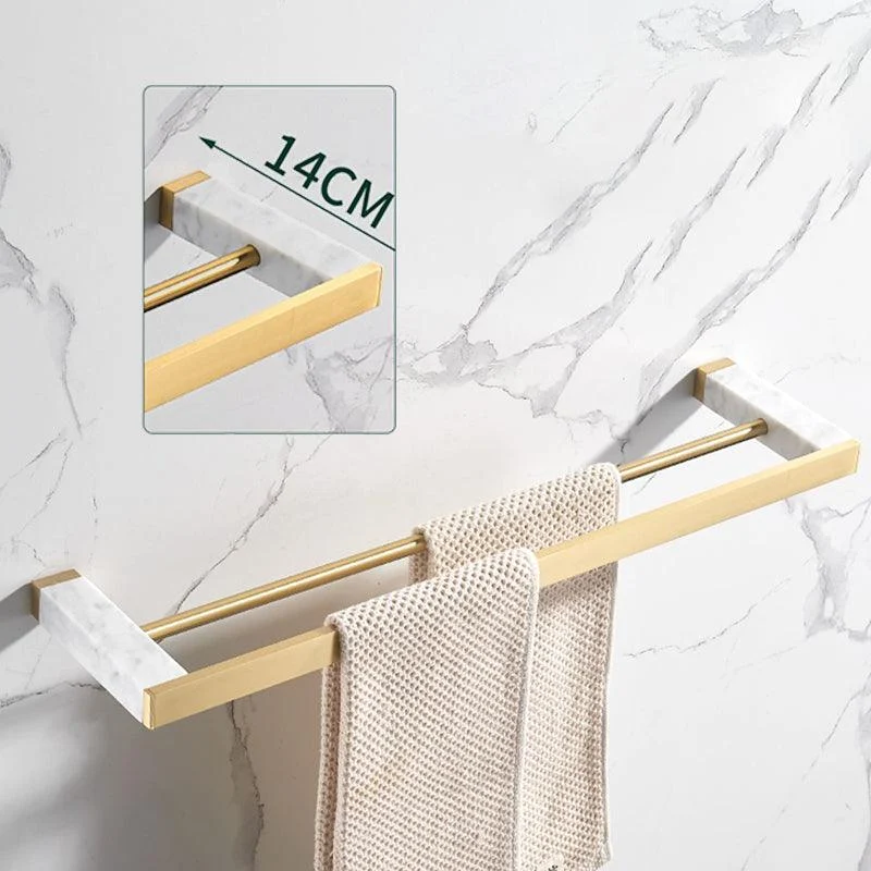 Marble & Brass Bath Hardware Set Golden Bathroom Accessory Kit -Bathlova