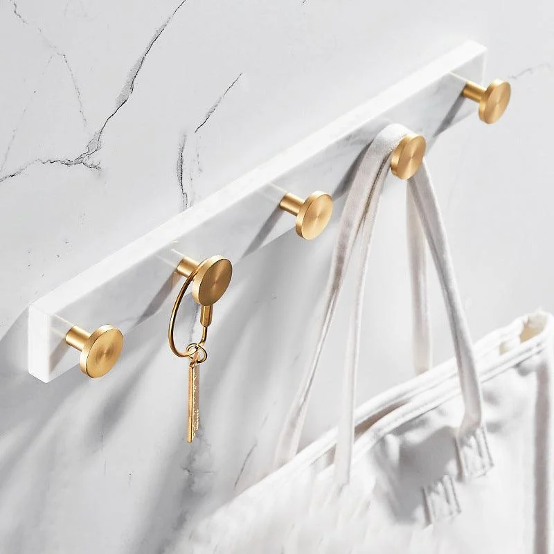 Marble & Brass Bath Hardware Set Golden Bathroom Accessory Kit -Bathlova