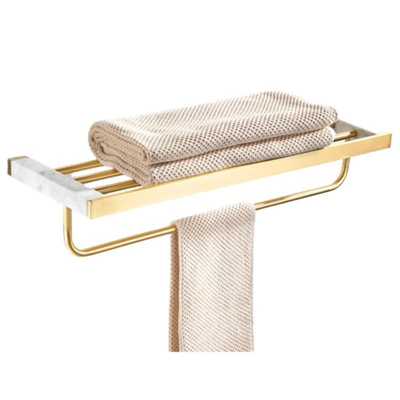 Marble & Brass Bath Hardware Set Golden Bathroom Accessory Kit -Bathlova