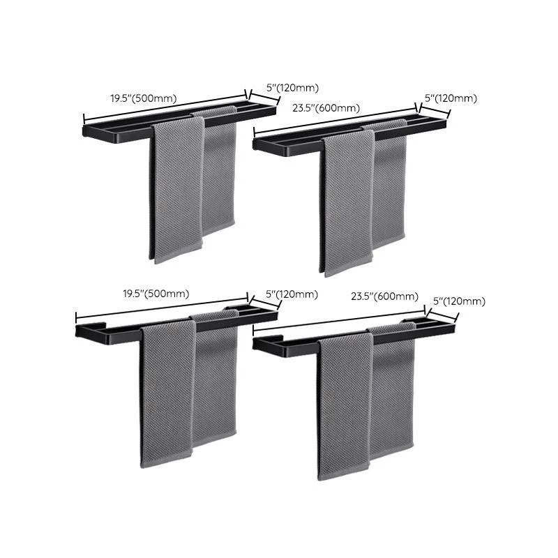 Matte Black 5-Piece Modern Bathroom Accessory as Individual or as a Set with Towel Bar -Bathlova