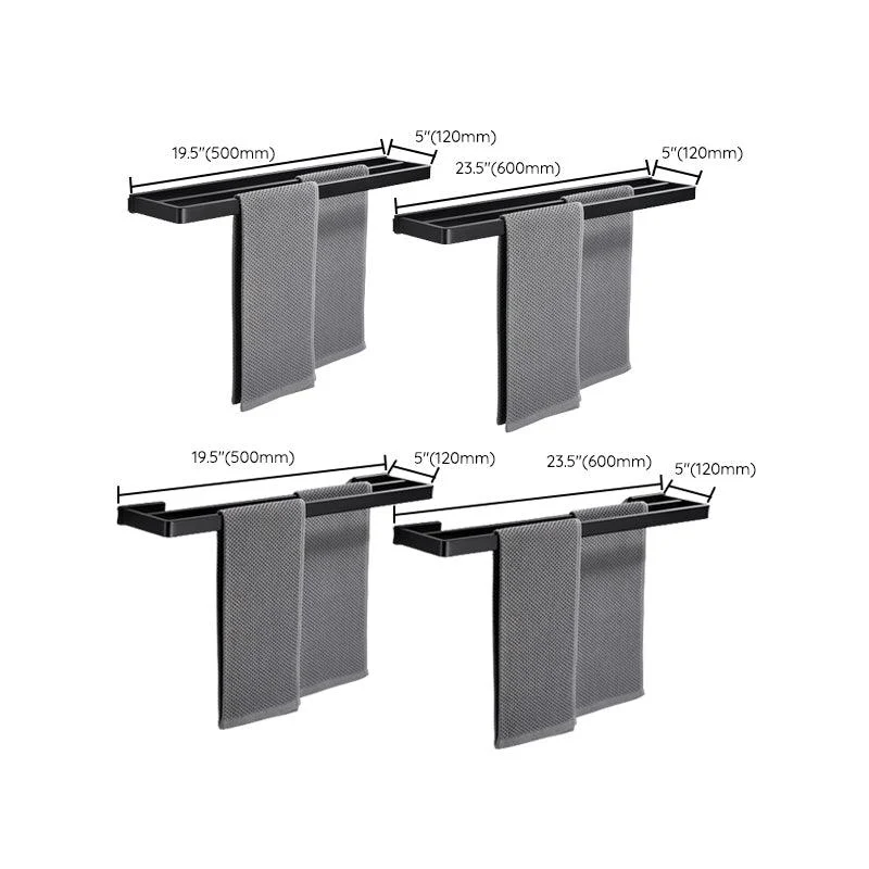 Matte Black 5-Piece Modern Bathroom Accessory as Individual or as a Set with Towel Bar -Bathlova