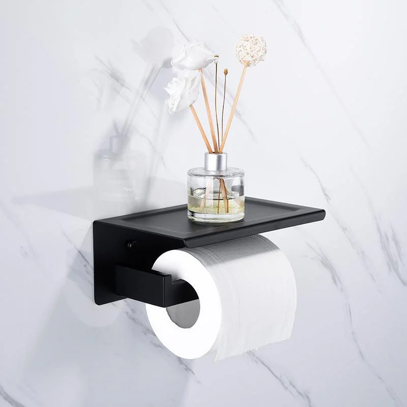 Matte Black 5-Piece Modern Bathroom Accessory as Individual or as a Set with Towel Bar -Bathlova