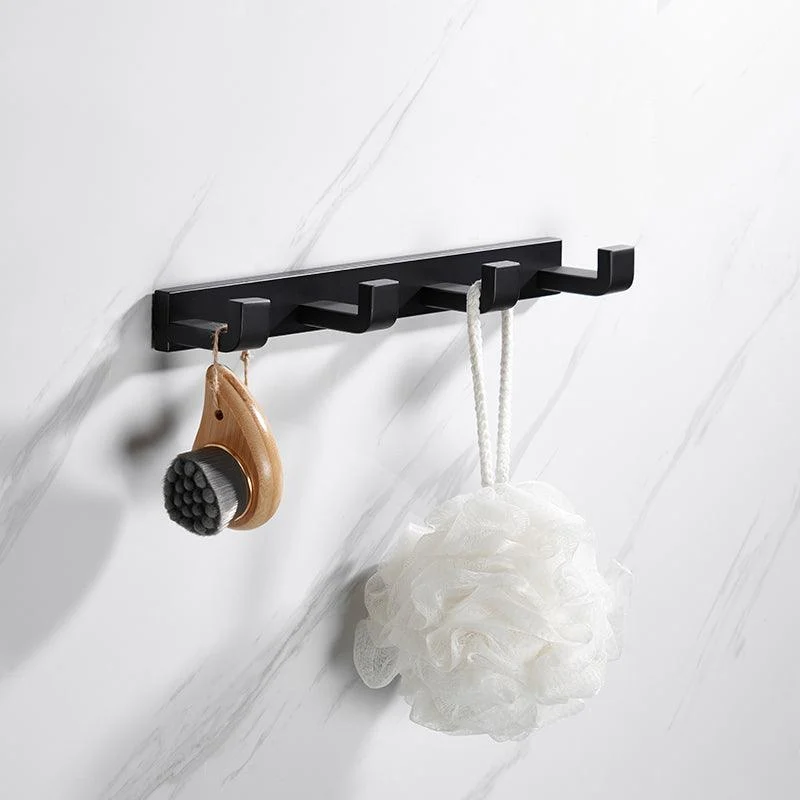 Matte Black 5-Piece Modern Bathroom Accessory as Individual or as a Set with Towel Bar -Bathlova