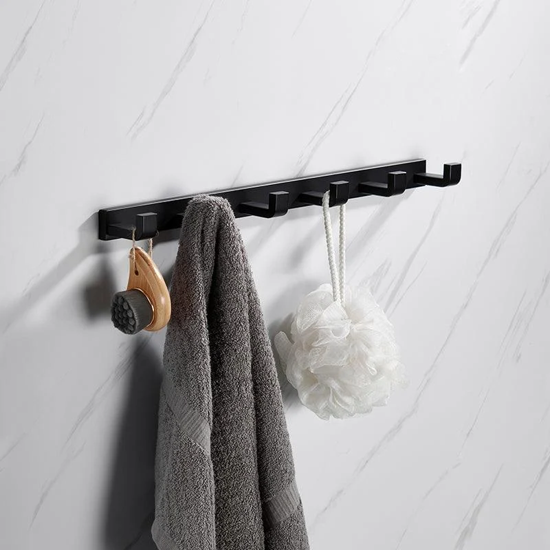 Matte Black 5-Piece Modern Bathroom Accessory as Individual or as a Set with Towel Bar -Bathlova