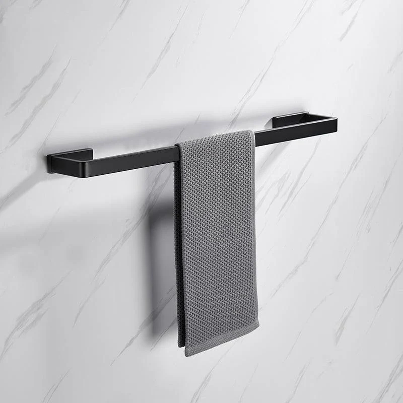 Matte Black 5-Piece Modern Bathroom Accessory as Individual or as a Set with Towel Bar -Bathlova