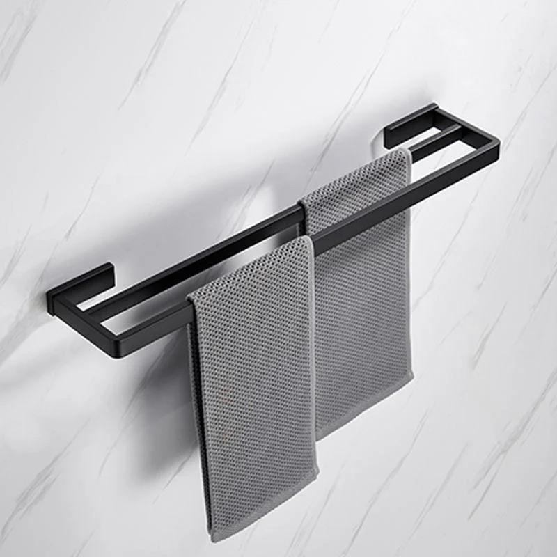 Matte Black 5-Piece Modern Bathroom Accessory as Individual or as a Set with Towel Bar -Bathlova