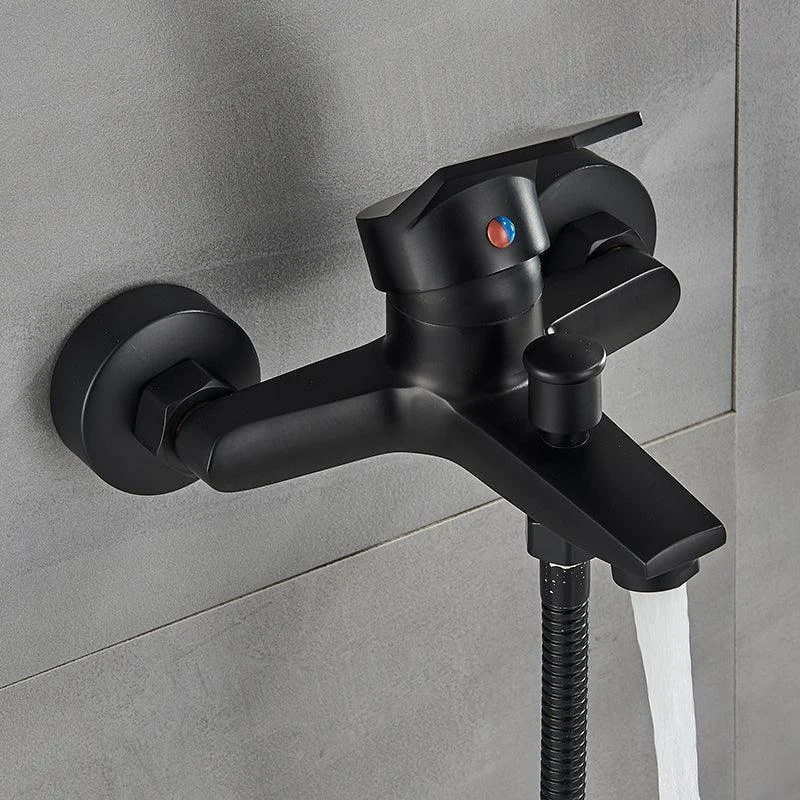 Matte Black Bathroom Bathtub Tap Water Mixer Tap Wall Mount Tap -Bathlova