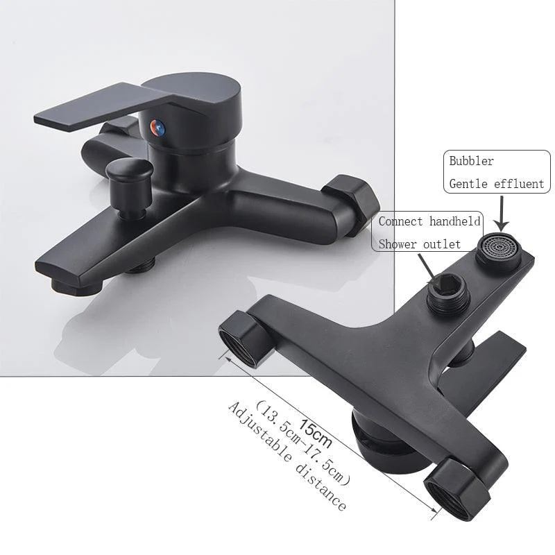 Matte Black Bathroom Bathtub Tap Water Mixer Tap Wall Mount Tap -Bathlova