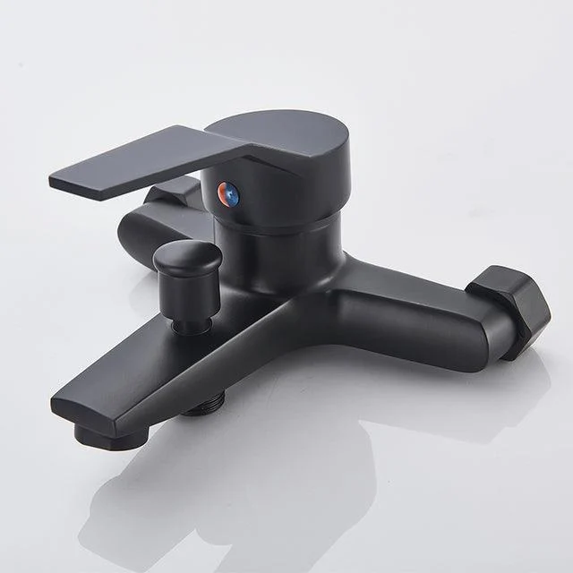 Matte Black Bathroom Bathtub Tap Water Mixer Tap Wall Mount Tap -Bathlova