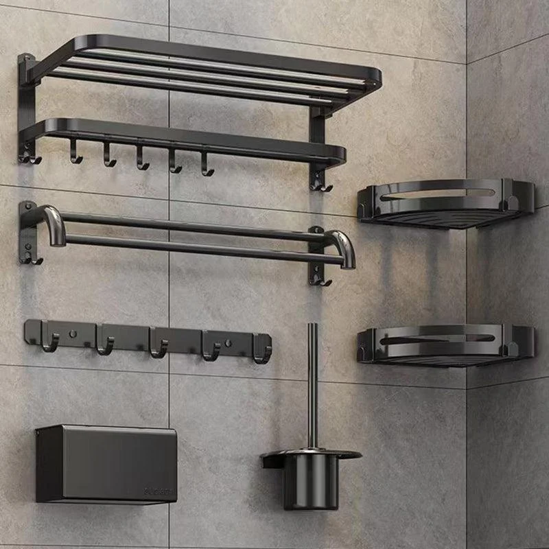 Matte Black Bathroom Hardware Set Modern Bathroom Accessories Hardware Set -Bathlova