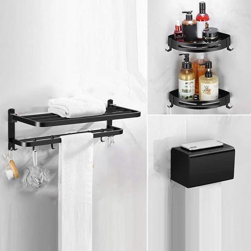 Matte Black Bathroom Hardware Set Modern Bathroom Accessories Hardware Set -Bathlova