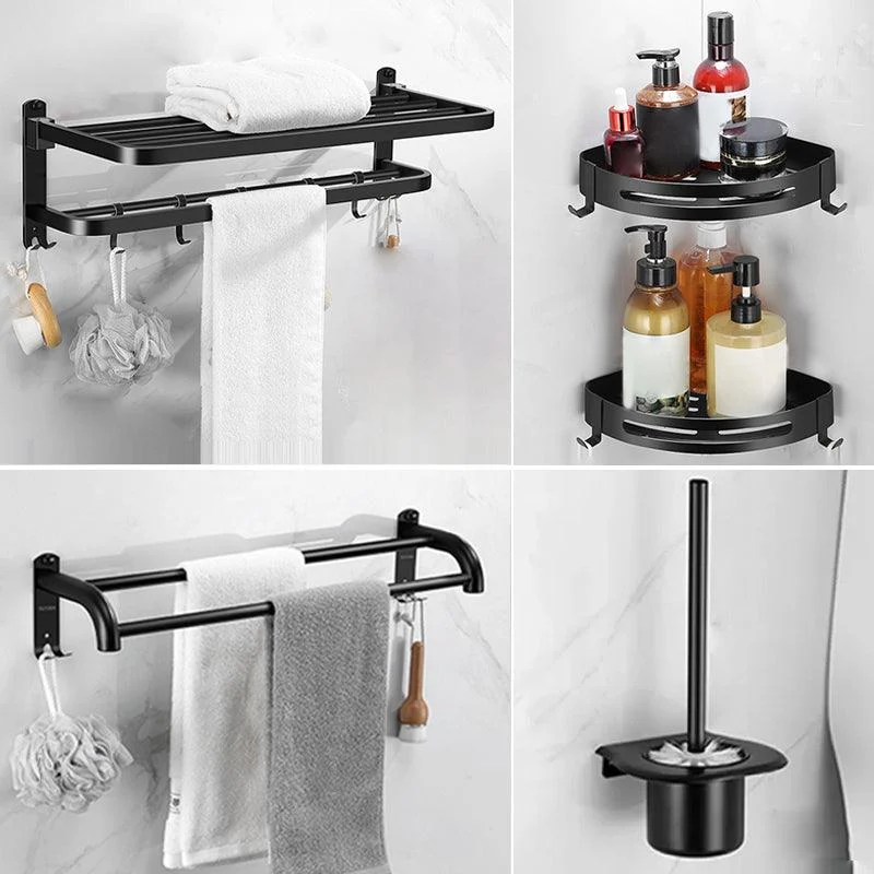 Matte Black Bathroom Hardware Set Modern Bathroom Accessories Hardware Set -Bathlova