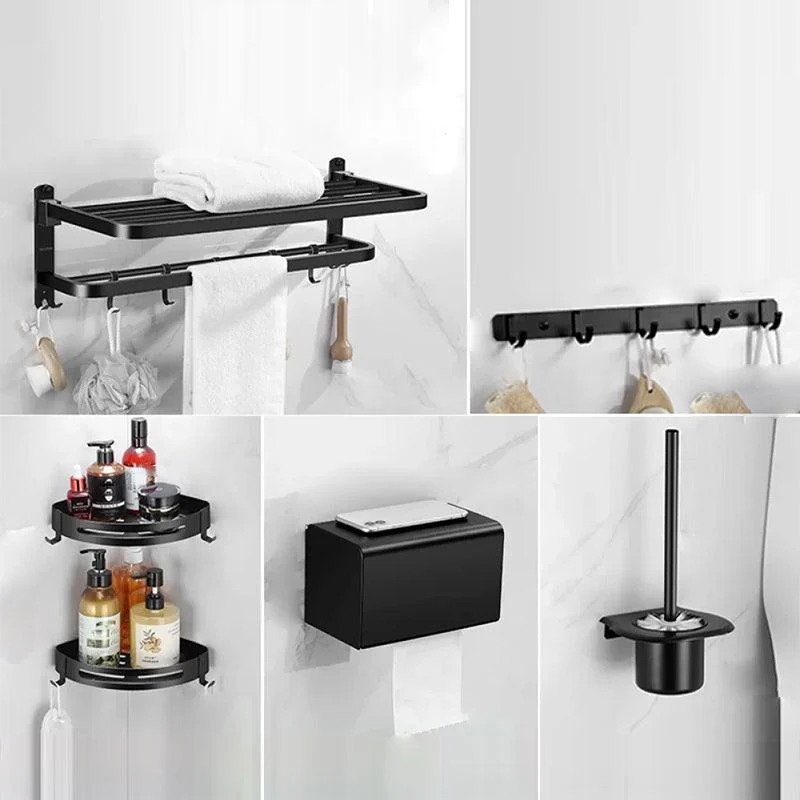 Matte Black Bathroom Hardware Set Modern Bathroom Accessories Hardware Set -Bathlova