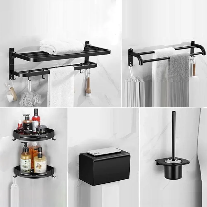 Matte Black Bathroom Hardware Set Modern Bathroom Accessories Hardware Set -Bathlova