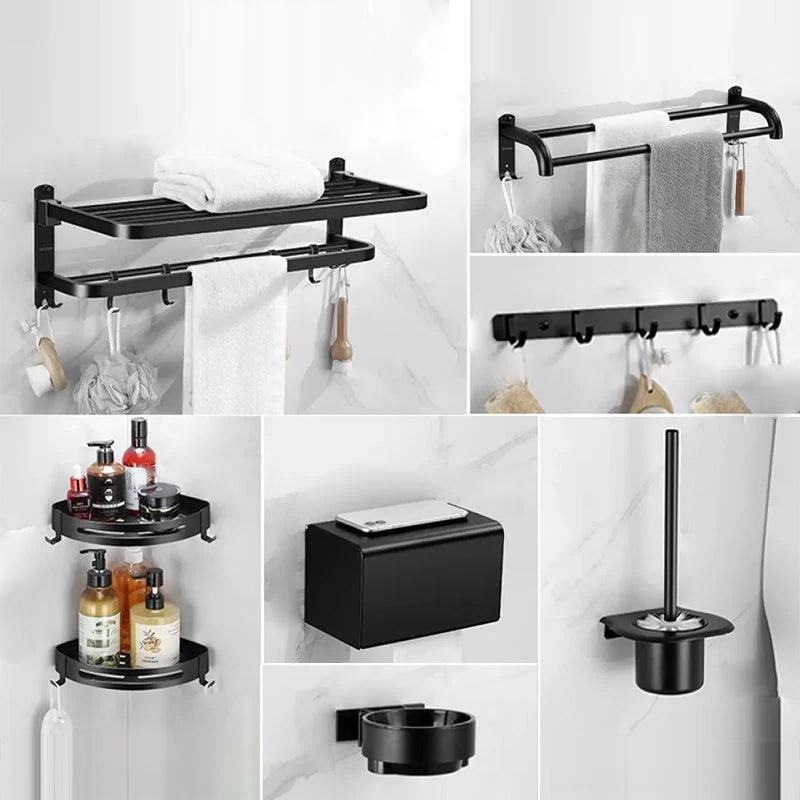 Matte Black Bathroom Hardware Set Modern Bathroom Accessories Hardware Set -Bathlova