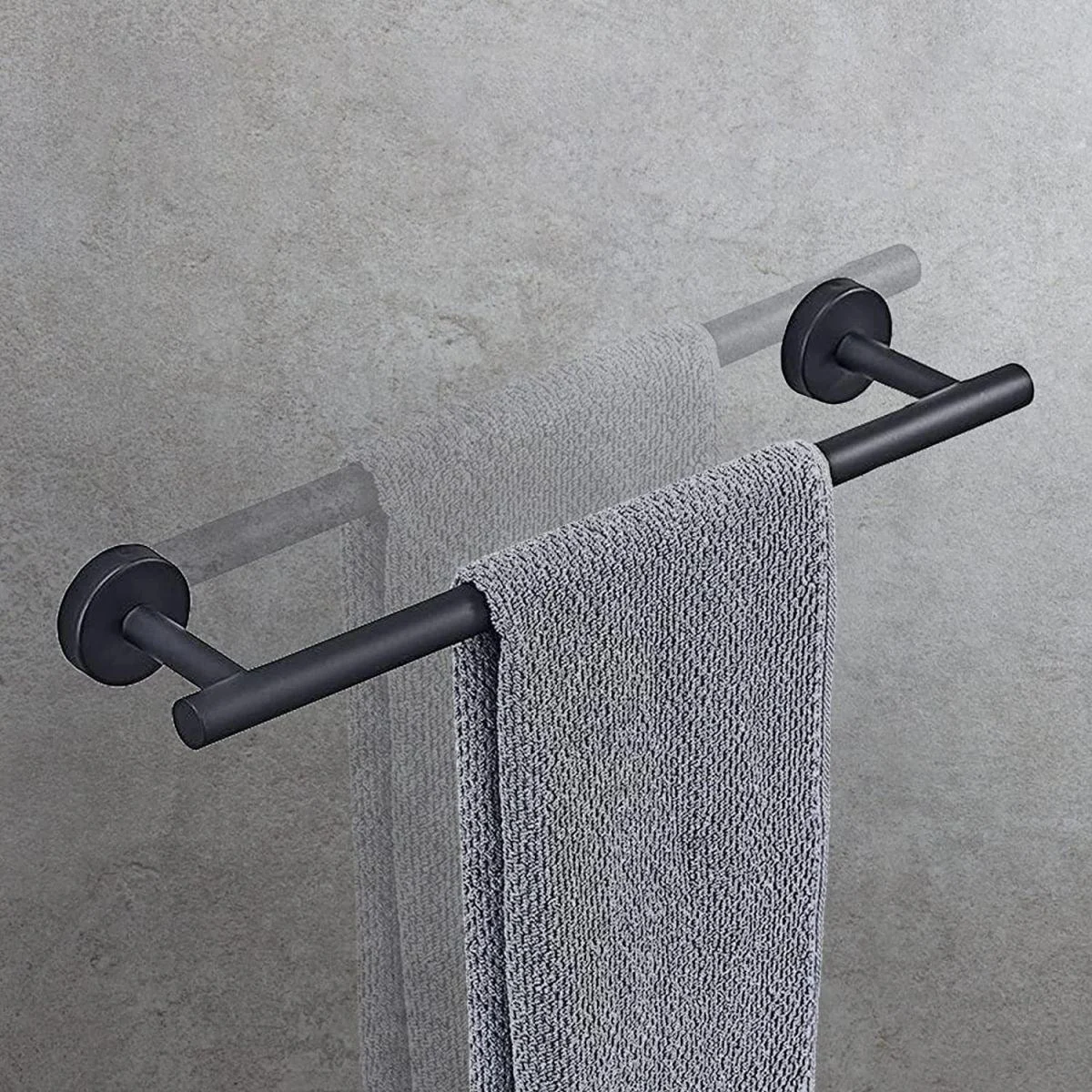 Matte Black Bathroom Hardware Set Stainless Steel Towel Bar/Paper Holder/Robe Hooks -Bathlova