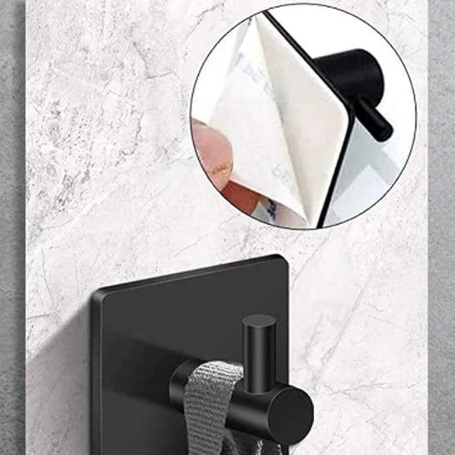 Matte Black Bathroom Hardware Set Stainless Steel Towel Bar/Paper Holder/Robe Hooks -Bathlova