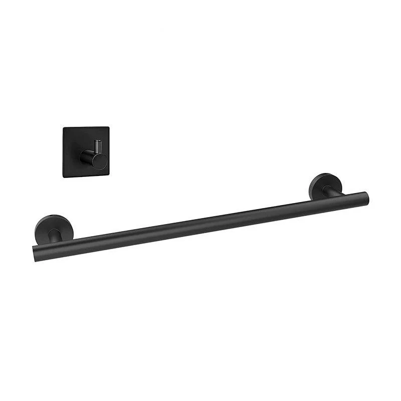 Matte Black Bathroom Hardware Set Stainless Steel Towel Bar/Paper Holder/Robe Hooks -Bathlova