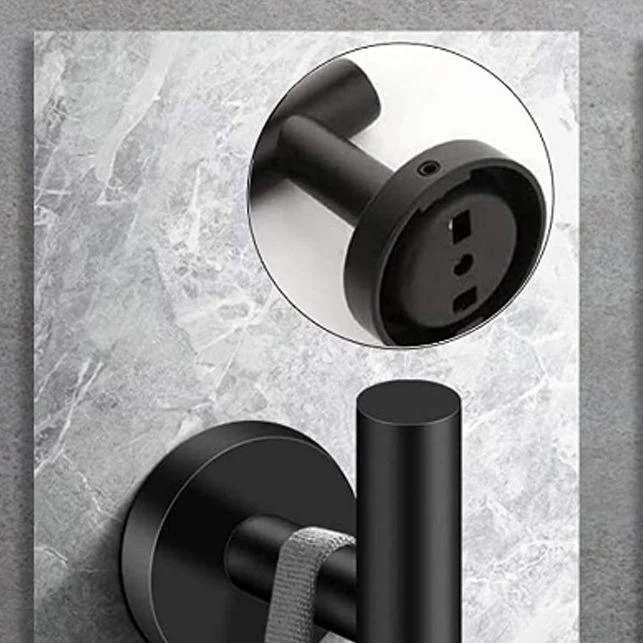 Matte Black Bathroom Hardware Set Stainless Steel Towel Bar/Paper Holder/Robe Hooks -Bathlova