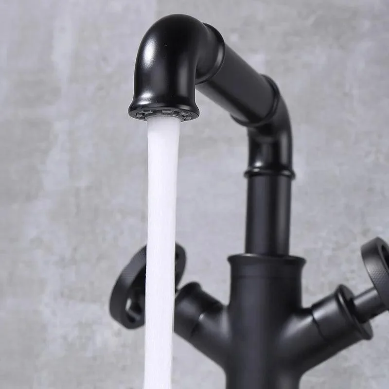 Matte Black Industrial Water Mixer Bathroom Tap -Bathlova