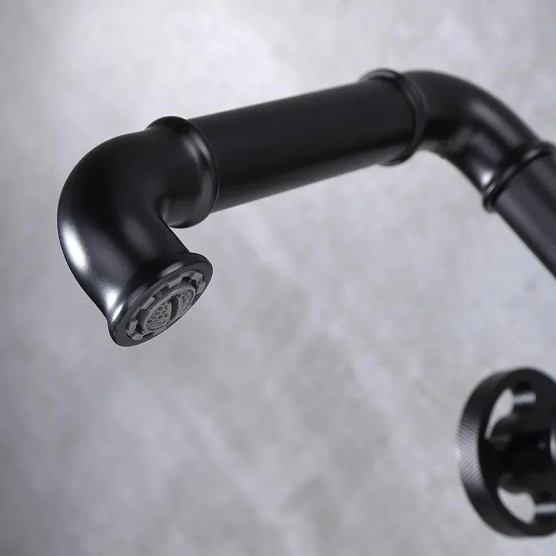 Matte Black Industrial Water Mixer Bathroom Tap -Bathlova