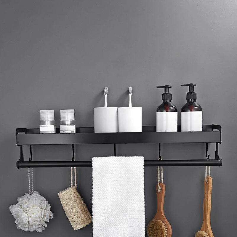 Matte Black Modern Bathroom Accessory Set, Set of 2, Bath Shelf -Bathlova