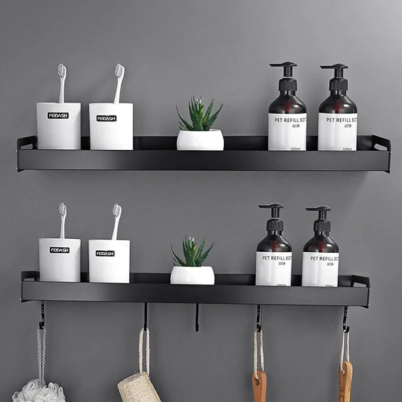 Matte Black Modern Bathroom Accessory Set, Set of 2, Bath Shelf -Bathlova