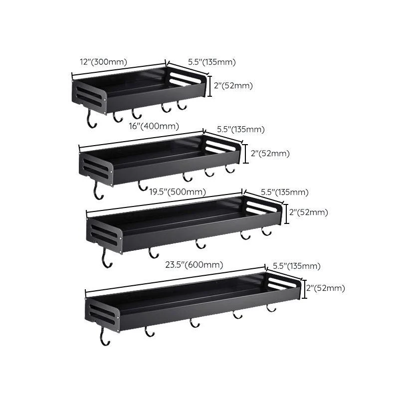 Matte Black Modern Bathroom Accessory Set, Set of 2, Bath Shelf -Bathlova