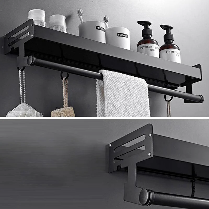 Matte Black Modern Bathroom Accessory Set, Set of 2, Bath Shelf -Bathlova