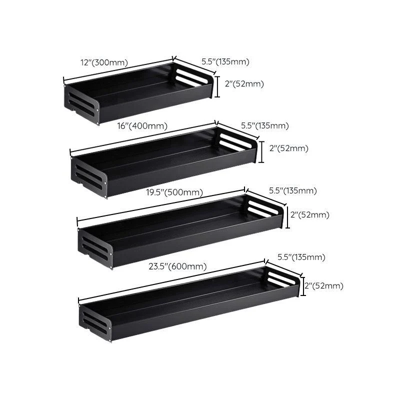 Matte Black Modern Bathroom Accessory Set, Set of 2, Bath Shelf -Bathlova