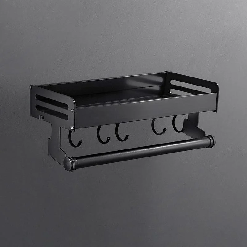 Matte Black Modern Bathroom Accessory Set, Set of 2, Bath Shelf -Bathlova