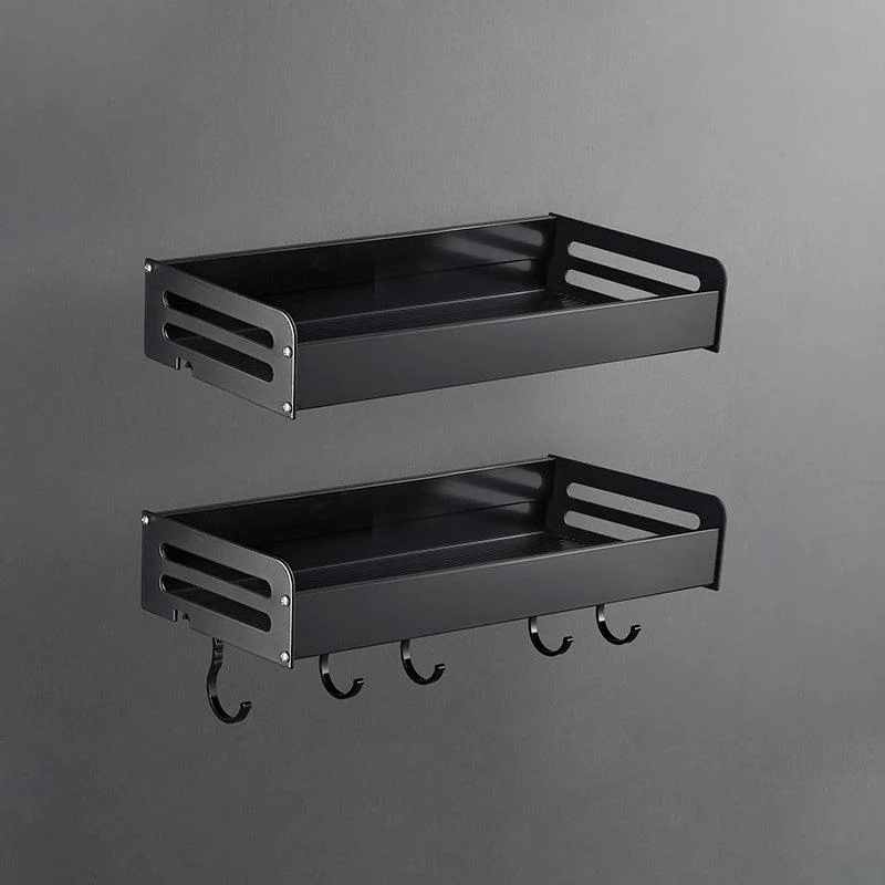 Matte Black Modern Bathroom Accessory Set, Set of 2, Bath Shelf -Bathlova