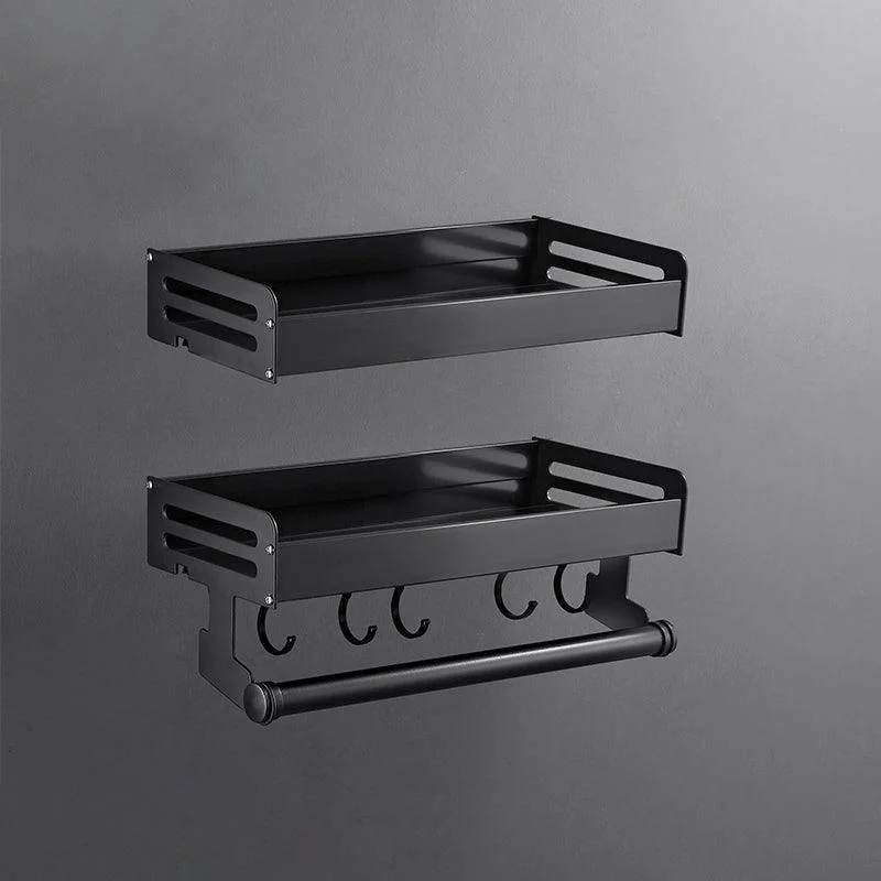 Matte Black Modern Bathroom Accessory Set, Set of 2, Bath Shelf -Bathlova