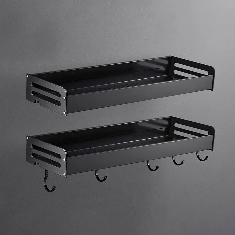 Matte Black Modern Bathroom Accessory Set, Set of 2, Bath Shelf -Bathlova