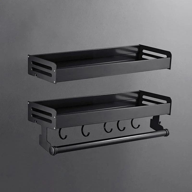 Matte Black Modern Bathroom Accessory Set, Set of 2, Bath Shelf -Bathlova