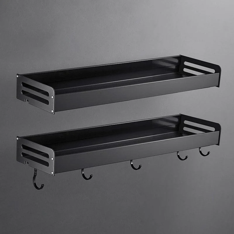 Matte Black Modern Bathroom Accessory Set, Set of 2, Bath Shelf -Bathlova