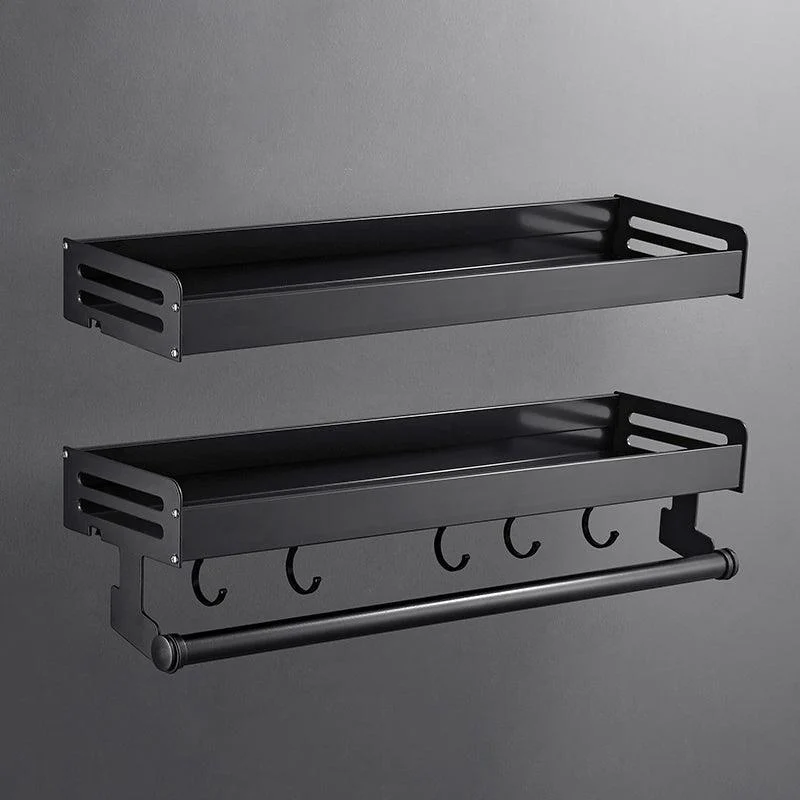 Matte Black Modern Bathroom Accessory Set, Set of 2, Bath Shelf -Bathlova