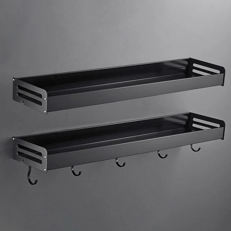 Matte Black Modern Bathroom Accessory Set, Set of 2, Bath Shelf -Bathlova