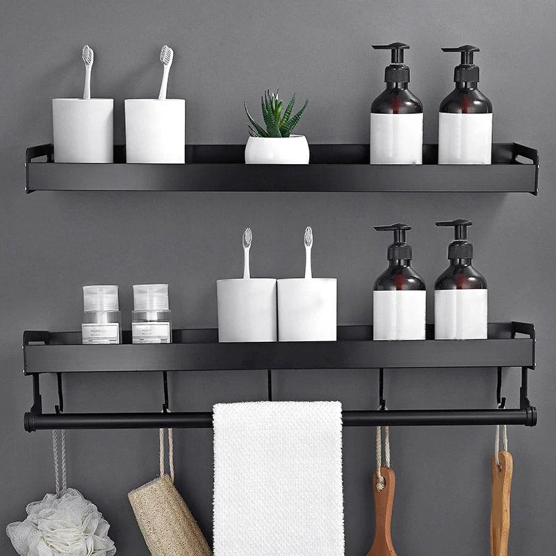 Matte Black Modern Bathroom Accessory Set, Set of 2, Bath Shelf -Bathlova