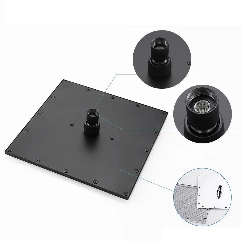 Matte Black Rain Shower System with Hand Shower Square Shower Set -Bathlova