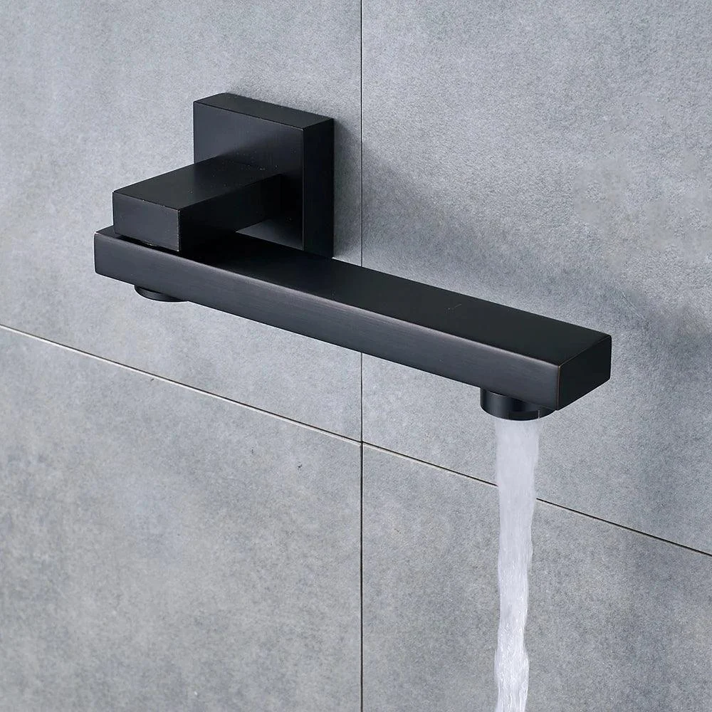 Matte Black Shower Tap Spout Wall Mounted Swivel Bath Spout -Bathlova