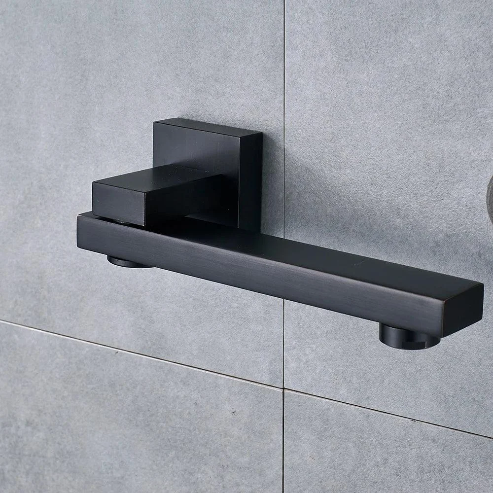 Matte Black Shower Tap Spout Wall Mounted Swivel Bath Spout -Bathlova