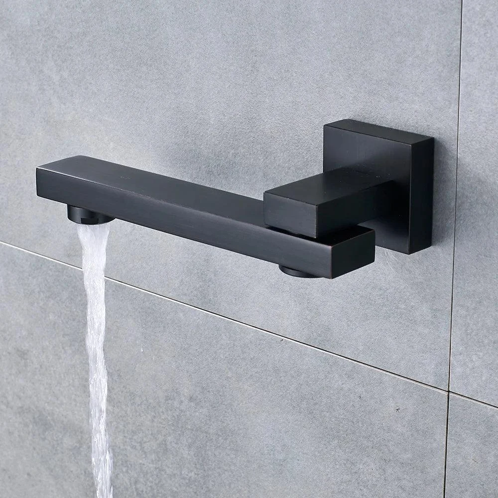 Matte Black Shower Tap Spout Wall Mounted Swivel Bath Spout -Bathlova