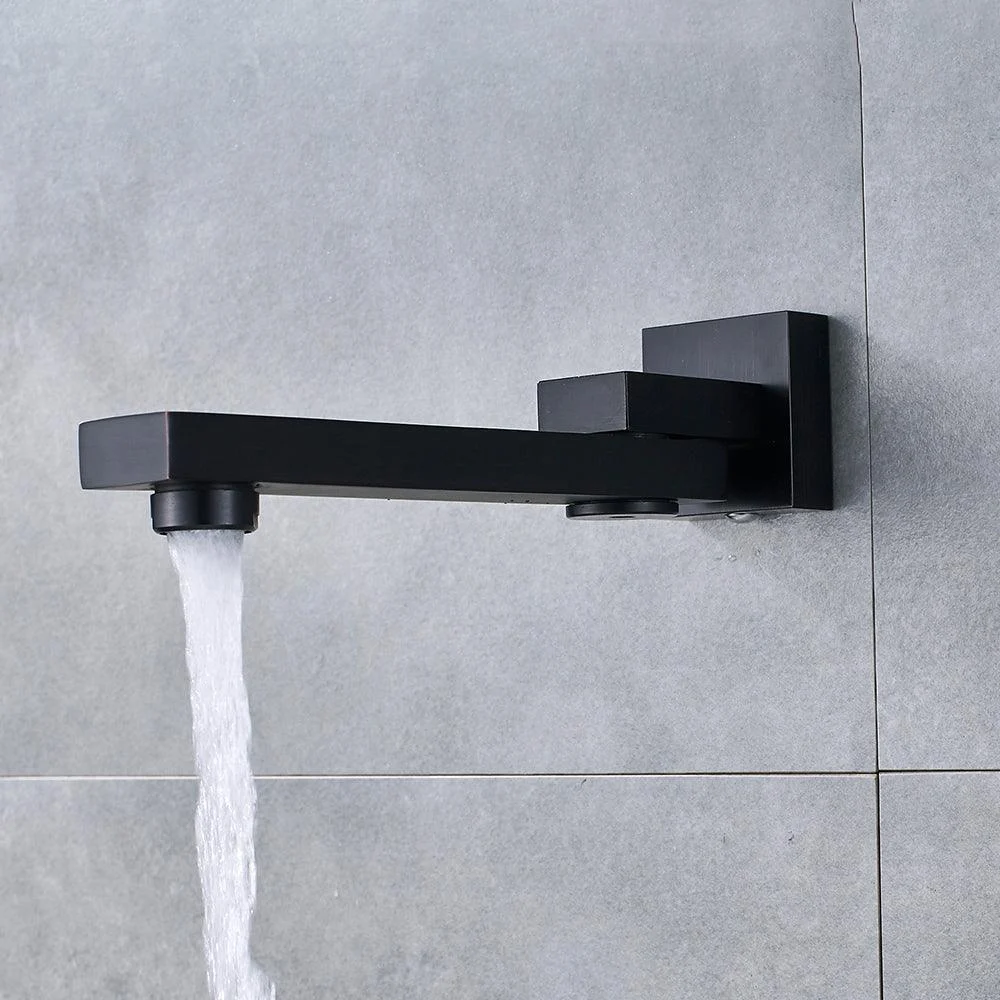 Matte Black Shower Tap Spout Wall Mounted Swivel Bath Spout -Bathlova